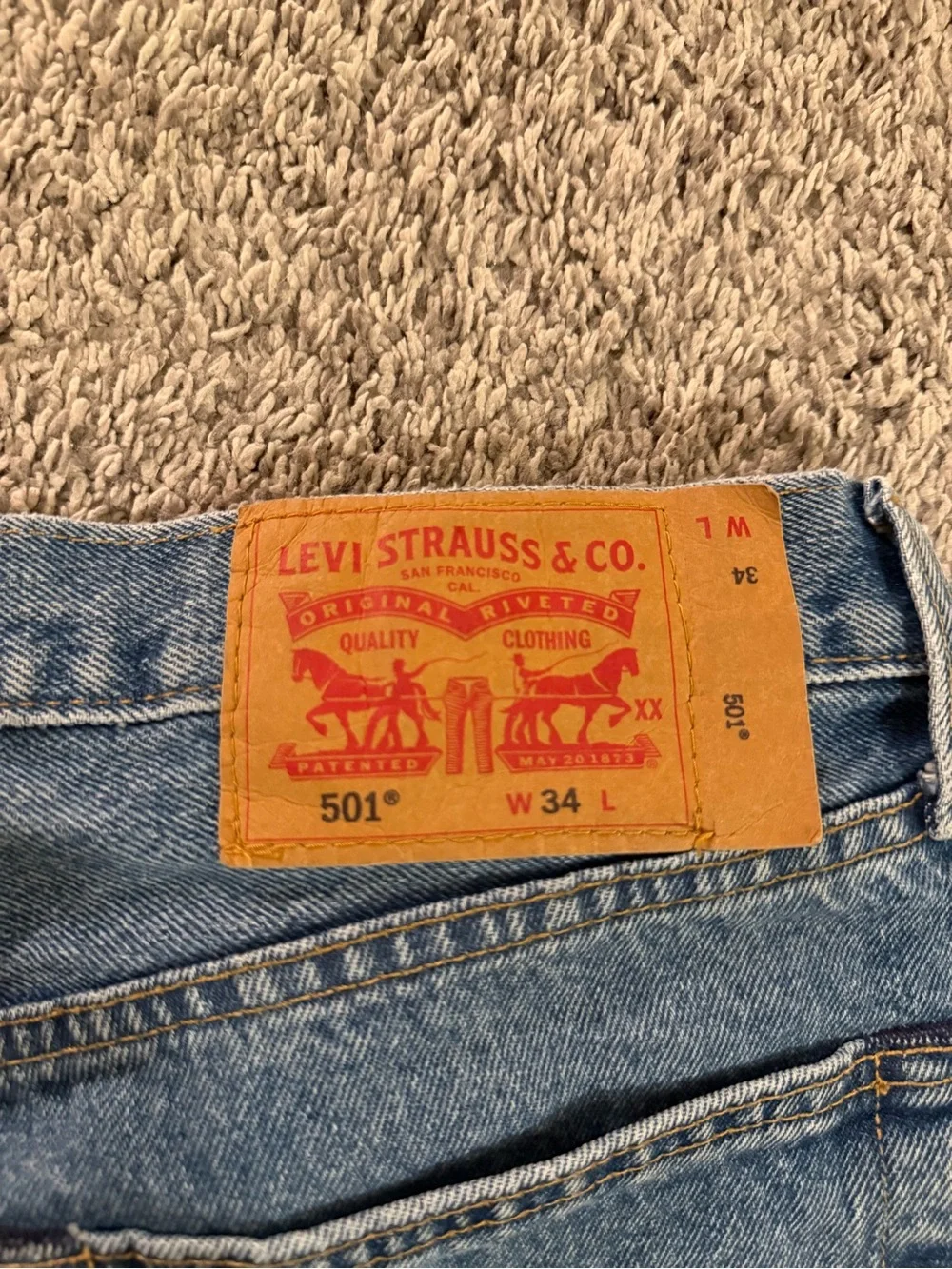 501 JORTS SIZE 34